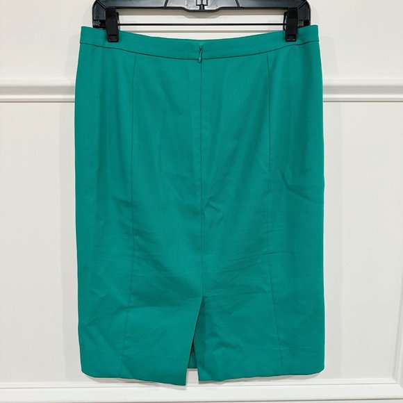 J. Crew Cotton Pencil Skirt in Bright Green Size 4 - Picture 2 of 4